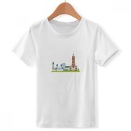 DIYthinker S Beyaz Erkek Çocuk Omsk Rusya Ulusal Sembol Desen Bisiklet Yaka Tişört
