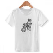 DIYthinker S Beyaz Erkek Çocuk Paint Fox Friend Company Bisiklet Yaka Tişört