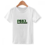 DIYthinker S beyaz Erkek Çocuk Pihel Tipografi 3. Pixel Crew yaka tişört