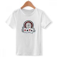 DIYthinker S Beyaz Erkek Çocuk Poker Chips Döner Tabla İllüstrasyon Bisiklet Yaka Tişört