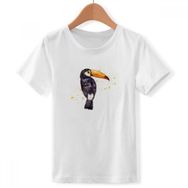 DIYthinker S Beyaz Erkek Çocuk Ramphastos Toco Kuş Tropik Bisiklet Yaka Tişört
