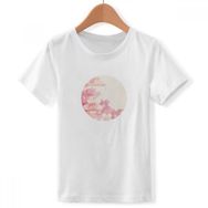 DIYthinker S Beyaz Erkek Çocuk Sakura Çiçek Pembe Desen Japon Bisiklet Yaka Tişört