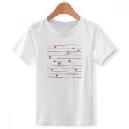DIYthinker S Beyaz Erkek Çocuk Sevgililer Günü I Love You Line Pembe Kalp Bisiklet Yaka Tişört