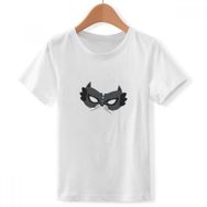 DIYthinker S Beyaz Erkek Çocuk Siyah Kedi Maskesi Happy Carnival of Venice Bisiklet Yaka Tişört