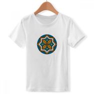 DIYthinker S Beyaz Erkek Çocuk Soyut Geometri Fas Stili Desen Bisiklet Yaka Tişört