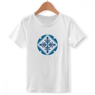 DIYthinker S Beyaz Erkek Çocuk Talavera Dekoratif Çiçek İlustrasyon Bisiklet Yaka Tişört