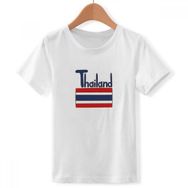 DIYthinker S Beyaz Erkek Çocuk Tayland Ulusal Bayrağı Kırmızı Mavi Desen Bisiklet Yaka Tişört