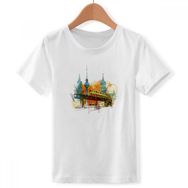 DIYthinker S Beyaz Erkek Çocuk Tokyo Japon Raylı Tren Kulesi Bisiklet Yaka Tişört