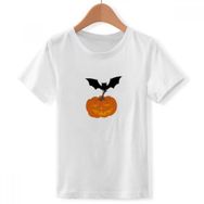 DIYthinker S Beyaz Erkek Çocuk Yarasa Balkabağı Cadılar Bayramı Hallowmas Bisiklet Yaka Tişört