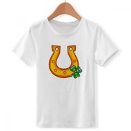 DIYthinker S Beyaz Erkek Çocuk Yonca U Tipi Demir İrlanda St.Patrick's Day Bisiklet Yaka Tişört