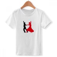 DIYthinker S Beyaz Erkek Duet Dans Sosyal Dans Dansçı Ekip Boyun Tişört