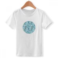 DIYthinker S Beyaz Erkek El Boyaması Geometri Sade Kite-Deseni Yuvarlak Yaka Tişört