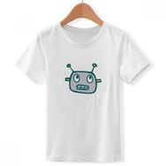 DIYthinker S Beyaz Erkek Evren ve Uzaylı Gri Robot Bisiklet Yaka Tişört