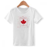 DIYthinker S beyaz Erkek Froh Canada Tag 4. Temmuz Maple yaprak yuvarlak yaka tişört