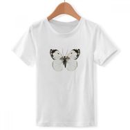 DIYthinker S Beyaz Erkek Kelebek Beyaz Dark Wings Crew Boyun Tişört