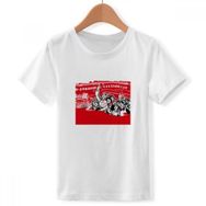 DIYthinker S Beyaz Erkek Kırmızı Bayrak Şapka Mao Zedong Anthology Yuvarlak Yaka Tişört