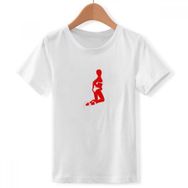 DIYthinker S Beyaz Erkek Kırmızı Bikini Güzellik WoCrew Boyun Tişört