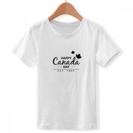 DIYthinker S Beyaz Erkek Maple Yaprak Froh Canada Tag 4. Slogan Temmuz Yuvarlak Yaka Tişört
