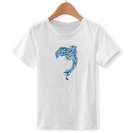 DIYthinker S Beyaz Erkek Mavi Ocean Dolphin Illustrieren Crew Yaka Tişört