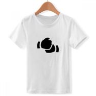 DIYthinker S Beyaz Erkek Salute Jesture Silhouette Desen Bisiklet Yaka Tişört