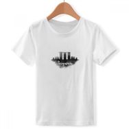 DIYthinker S Beyaz Erkek Singapur Lankmark Ink Şehir Boyama Crew Boyun Tişört