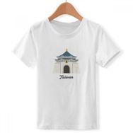 DIYthinker S Beyaz Erkek Tayvan Seyahat Chiang Kai-Shek Memorial Hall Crew Boyun Tişört