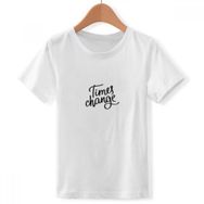 DIYthinker S Beyaz Erkek Times Change Alıntı Bisiklet Yaka Tişört