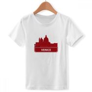 DIYthinker S Beyaz Erkek Venedig İtalya Kırmızı İşaret Desen Yuvarlak Yaka Tişört