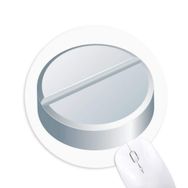 Dıythinker Sağlık Bakım Ürünleri Beyaz Hap Desenli Baskılı Yuvarlak Kaymaz Kauçuk Mouse Pad