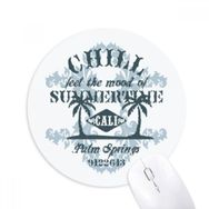 Dıythinker Sahil Hindistan Cevizi Ağacı Metin Desenli Baskılı Yuvarlak Kaymaz Kauçuk Mouse Pad
