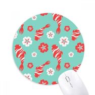 Dıythinker Sakura Repeat Japon Desenli Baskılı Yuvarlak Kaymaz Kauçuk Mouse Pad