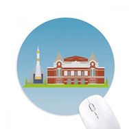 Dıythinker Samara Rusya Ulusal Sembol Desenli Baskılı Yuvarlak Kaymaz Kauçuk Mouse Pad