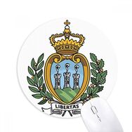 Dıythinker San Marino Avrupa Ulusal Amblem Baskılı Yuvarlak Kaymaz Kauçuk Mouse Pad