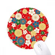 Dıythinker Sanat Sakura Çiçekler Japon Tarzı Baskılı Yuvarlak Kaymaz Kauçuk Mouse Pad