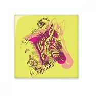 Dıythinker Sanat Zebra Çiçek Sarı Pembe 10x10 cm Seramik Karo