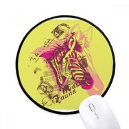 Dıythinker Sanat Zebra Çiçek Sarı Pembe Yuvarlak Kaymaz Mouse Pad