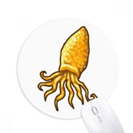 Dıythinker Sarı Ahtapot Deniz Hayatı Desenli Baskılı Yuvarlak Kaymaz Kauçuk Mouse Pad