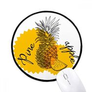 Dıythinker Sarı Ananas Çizim Meyve Yuvarlak Kaymaz Mouse Pad