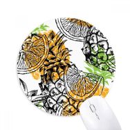 Dıythinker Sarı Ananas Limon Tropik Meyve Baskılı Yuvarlak Kaymaz Kauçuk Mouse Pad