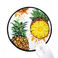 Dıythinker Sarı Ananas Tropikal Meyve Yuvarlak Kaymaz Mouse Pad