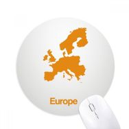 Dıythinker Sarı Avrupa İllüstrasyon Haritası Desenli Baskılı Yuvarlak Kaymaz Kauçuk Mouse Pad