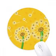 Dıythinker Sarı Çiçek Karahindiba Çiçekler Baskılı Yuvarlak Kaymaz Kauçuk Mouse Pad