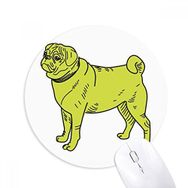 Dıythinker Sarı Çizgi Film Köpek İllüstrasyon Desen Baskılı Yuvarlak Kaymaz Kauçuk Mouse Pad