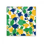 Dıythinker Sarı Mavi Yeşil Düzensiz Baskı Brezilya Kültürel Eleman 10x10 cm Seramik Karo