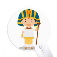 Dıythinker Sarı Şapka Mısır Çizgi Film Baskılı Yuvarlak Kaymaz Kauçuk Mouse Pad
