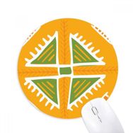 Dıythinker Sarı Üçgen Meksika Totemleri Antik Uygarlık Baskılı Yuvarlak Kaymaz Kauçuk Mouse Pad