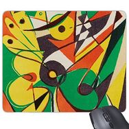 Dıythinker Sarı Yeşil Kalp Şekilli Daire Batı Stili Soyut Sanat Resim Baskılı Dikdörtgen Kaymaz Kauçuk Mouse Pad