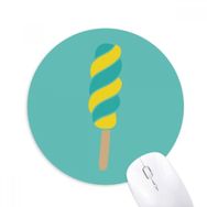 Dıythinker Sarı Yeşil Spiral Tatlı Dondurma Baskılı Yuvarlak Kaymaz Kauçuk Mouse Pad