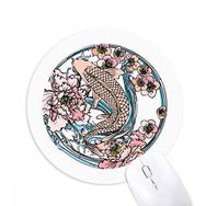 Dıythinker Sazan Pembe Lotus Desenli Geometri Baskılı Yuvarlak Kaymaz Kauçuk Mouse Pad