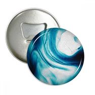 Dıythinker Şeffaf Sıvı Mavi Pigment Soyut Yuvarlak Şişe Açacağı Buzdolabı Mıknatıs Rozet